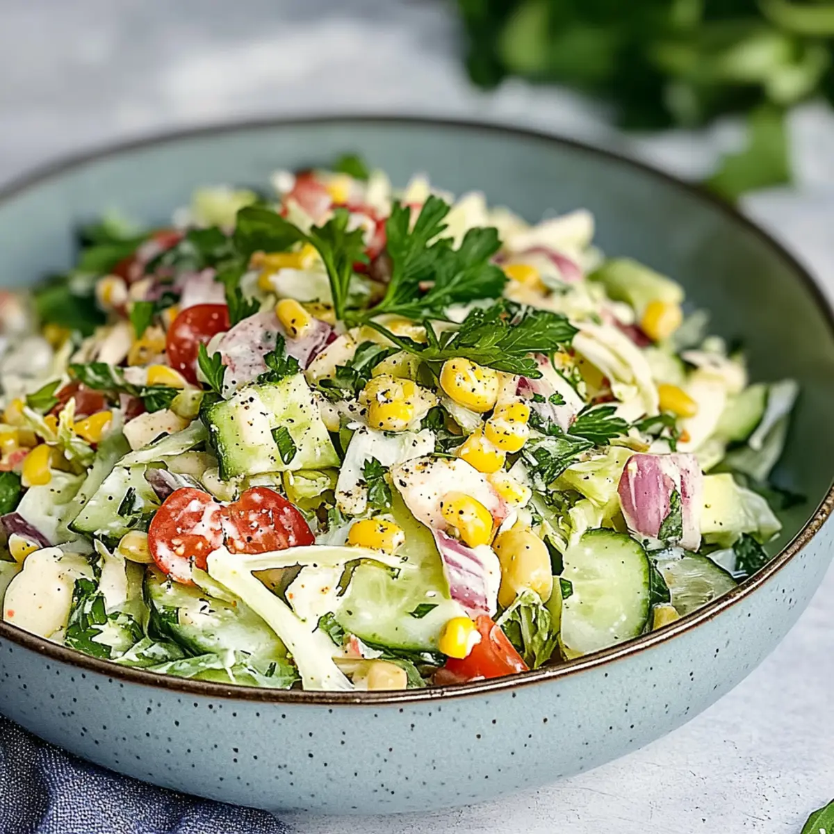 Übernacht-Salat mit cremigem Dressing - Zutaten vorbereitet