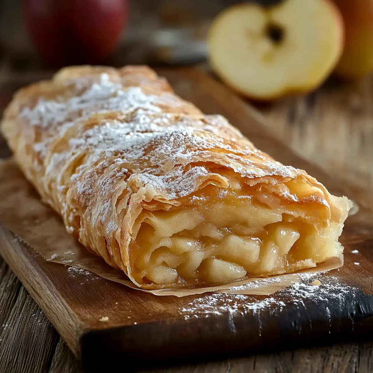 Wiener Apfelstrudel Klassisch Rezept – Perfekt genießen! - Nahaufnahme der leckeren Textur