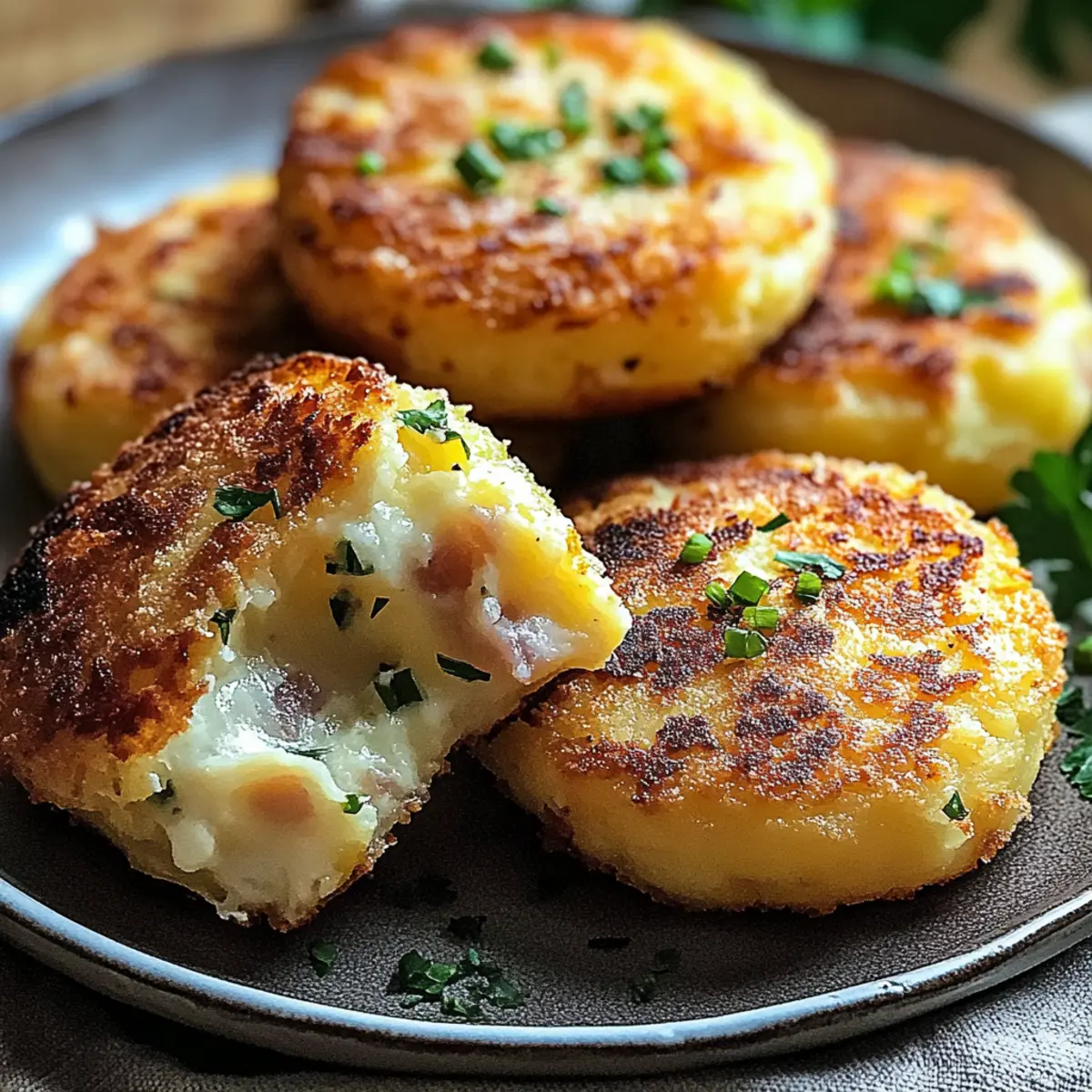 Schnelle und einfache gefüllte Kartoffelküchlein