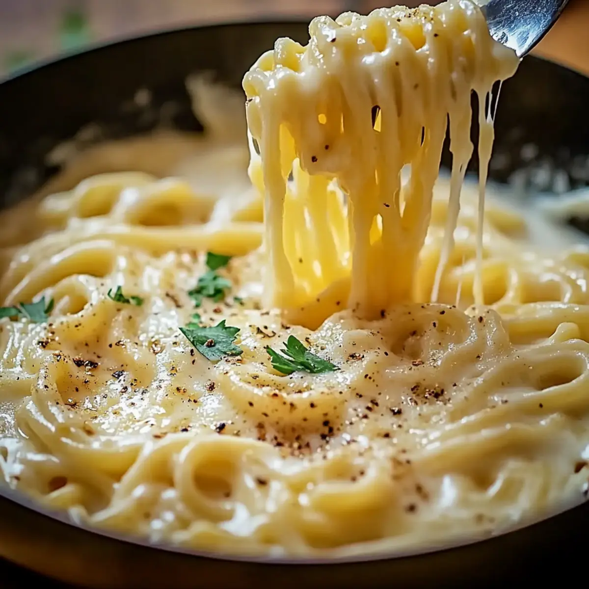 Schnelle Käse Sahne Soße für Nudeln: Ein Unglaublich Essenzielles Rezept - Nahaufnahme der leckeren Textur