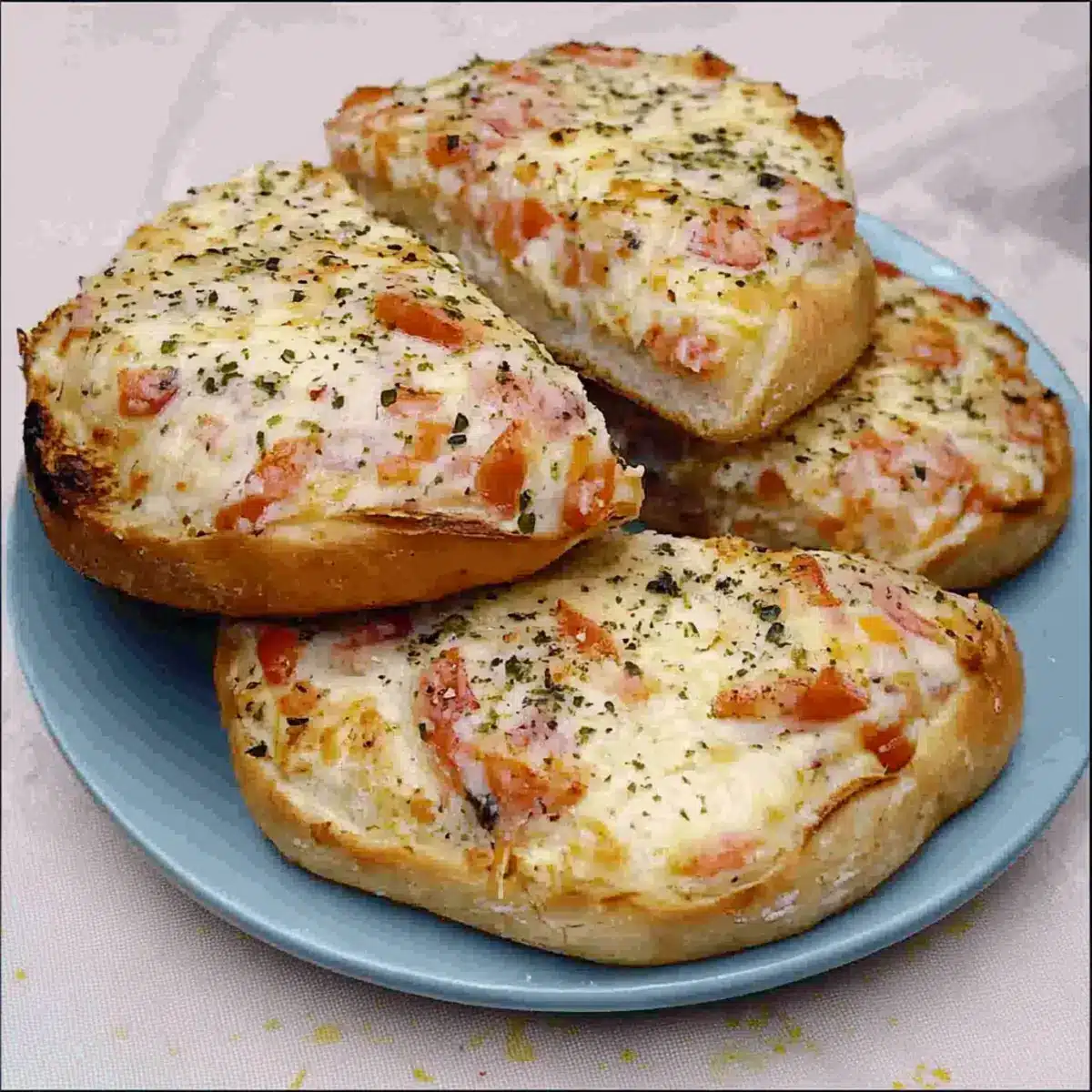 Schmandbrötchen in 3 Minuten zubereitet! - Fertiges Gericht auf einem Teller