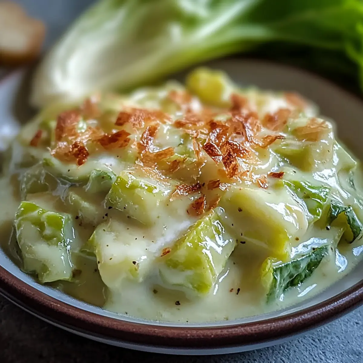 Einfacher Rahmwirsing mit Sahne | Köstliche Beilage - Nahaufnahme der leckeren Textur