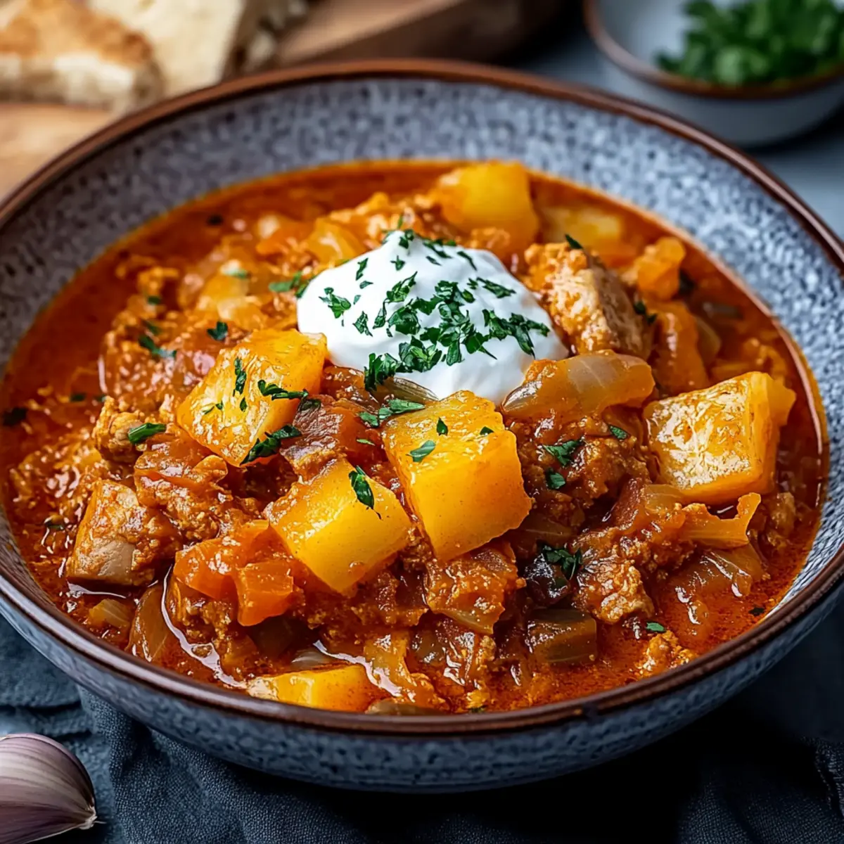 Szegediner Gulasch ganz – Bestes Rezept in 5 Schritten - Nahaufnahme der leckeren Textur