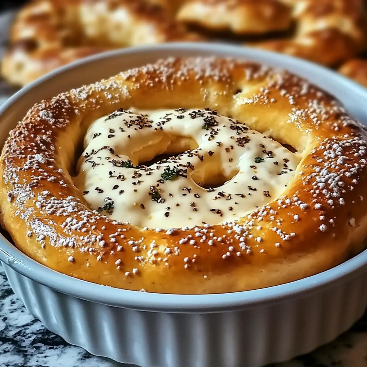 Cremiger und käsiger Brezel-Dip für jeden Anlass - Nahaufnahme der leckeren Textur