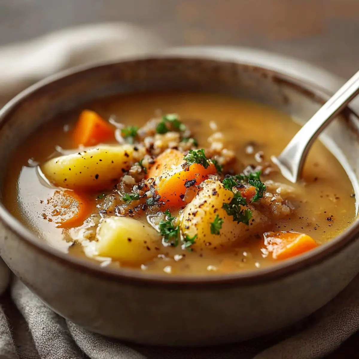 Herzhafte Linsensuppe: So gelingt tiefer Geschmack & perfektes Aroma - Nahaufnahme der leckeren Textur