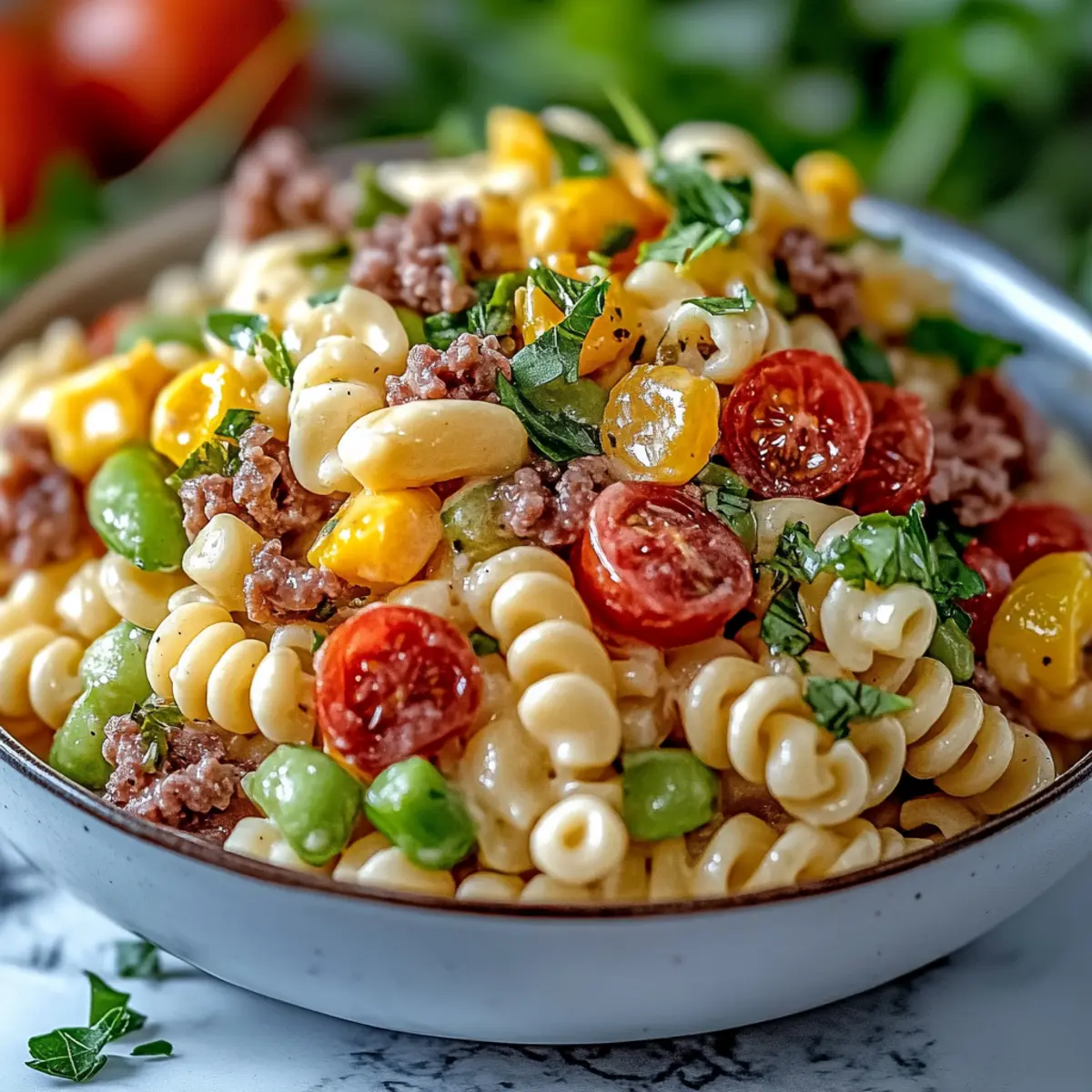 Big Mac Nudelsalat einfach und lecker für deine Grillparty