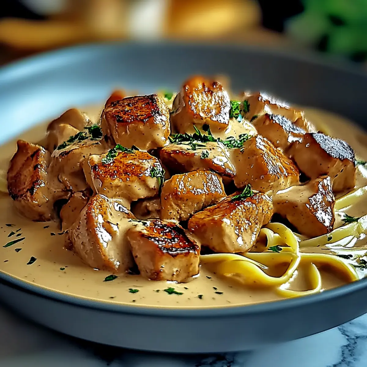 Cremiges Hühnchen Stroganoff – Zubereitung