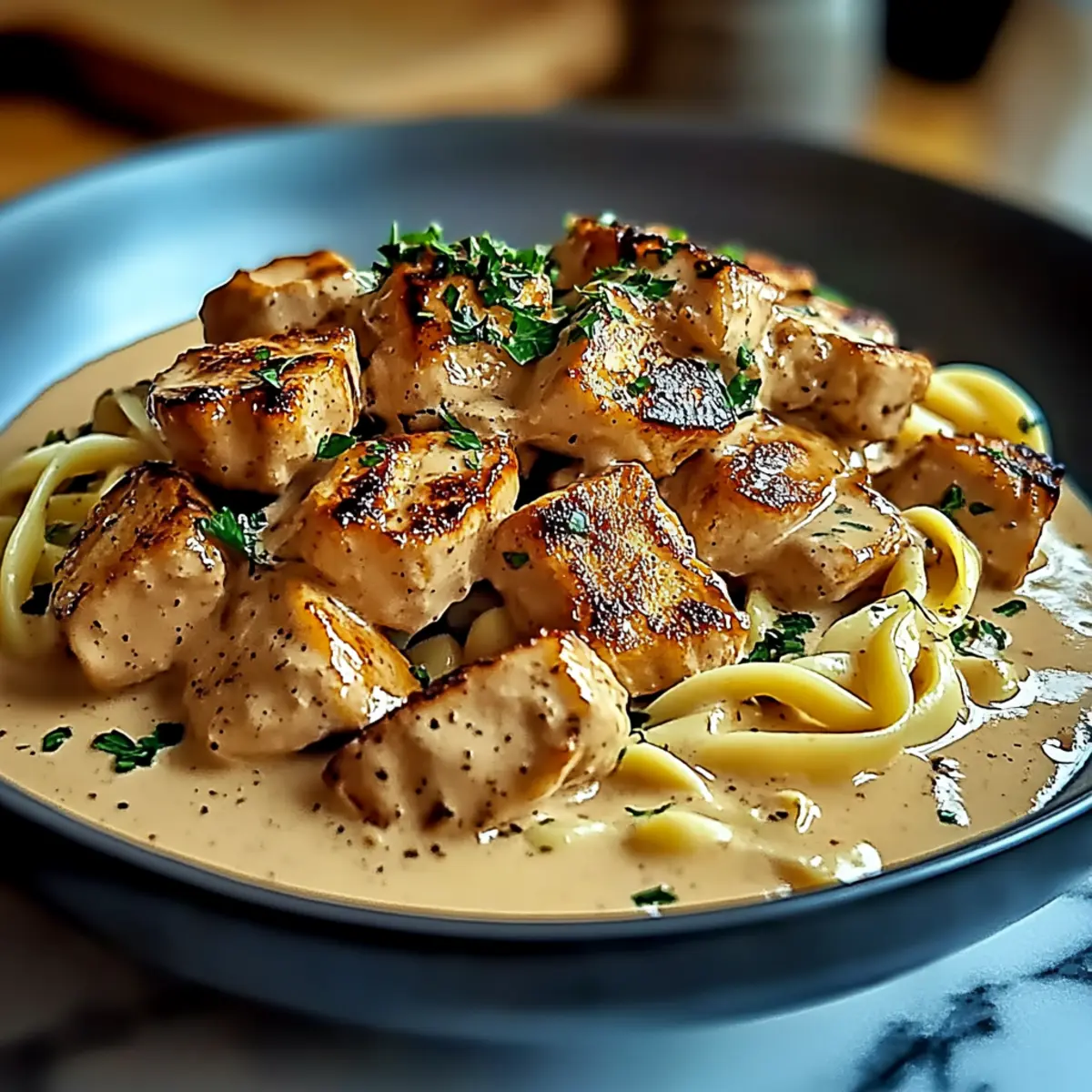 Cremiges Hühnchen Stroganoff – Schritt 3