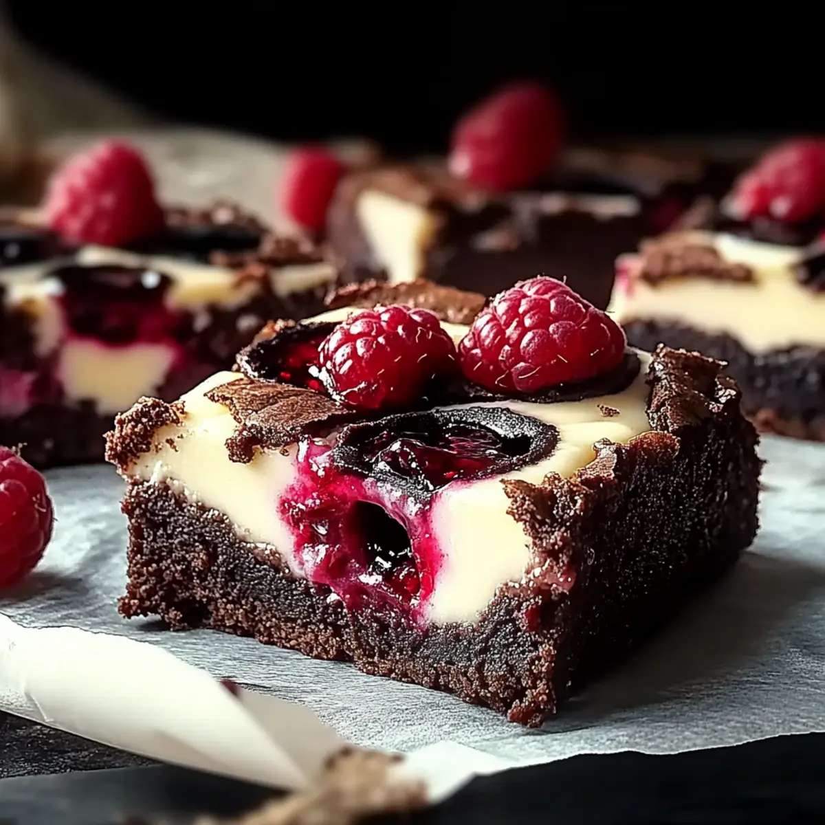 Brownies mit Cheesecake und Himbeeren – Zubereitung
