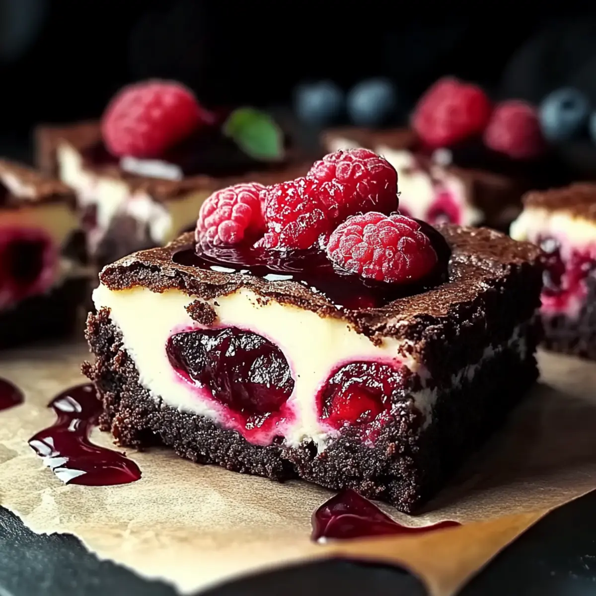 Delicious Brownies mit Cheesecake und Himbeeren für Naschkatzen