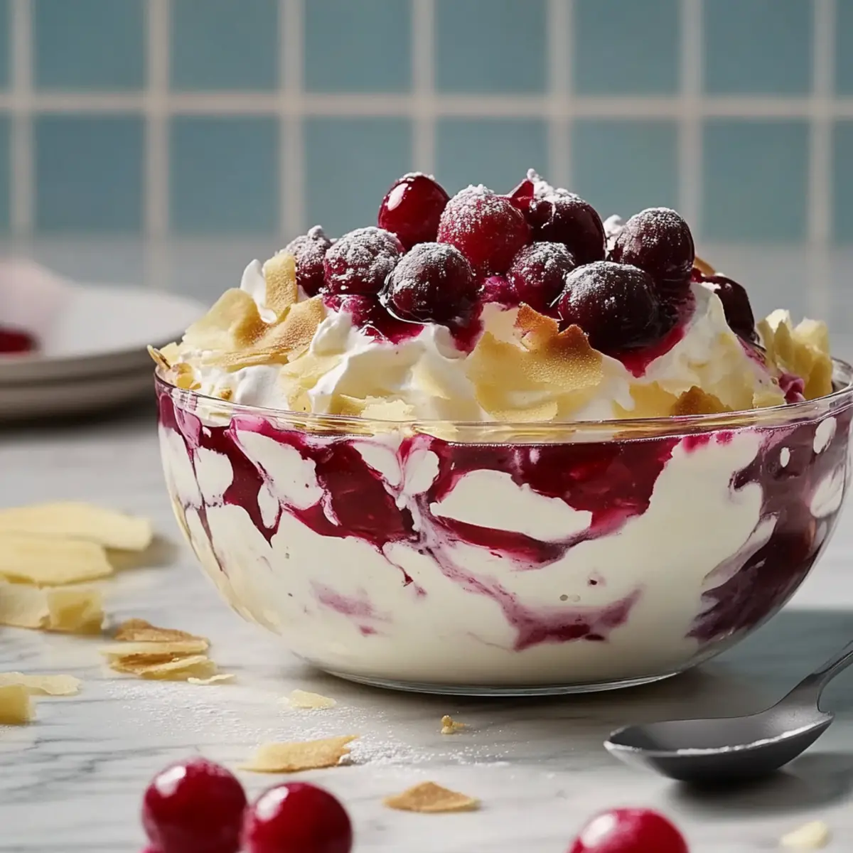 Engelscreme mit Kirschen und Frischkäse – Endergebnis