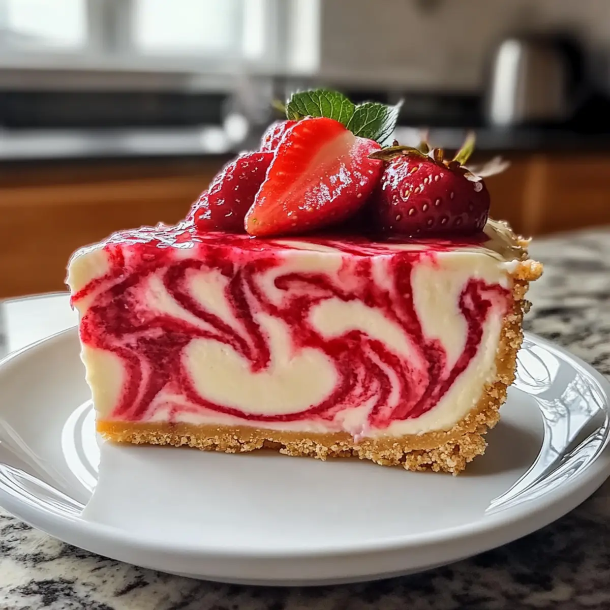 Erdbeerwirbel Käsekuchen einfach – Zubereitung