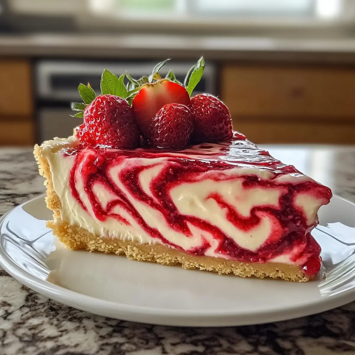 Erdbeerwirbel Käsekuchen einfach – Schritt 3