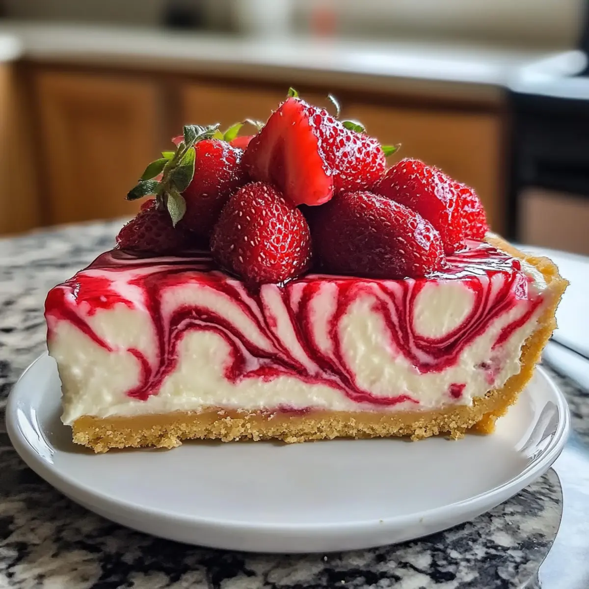 Erdbeerwirbel Käsekuchen einfach – Endergebnis