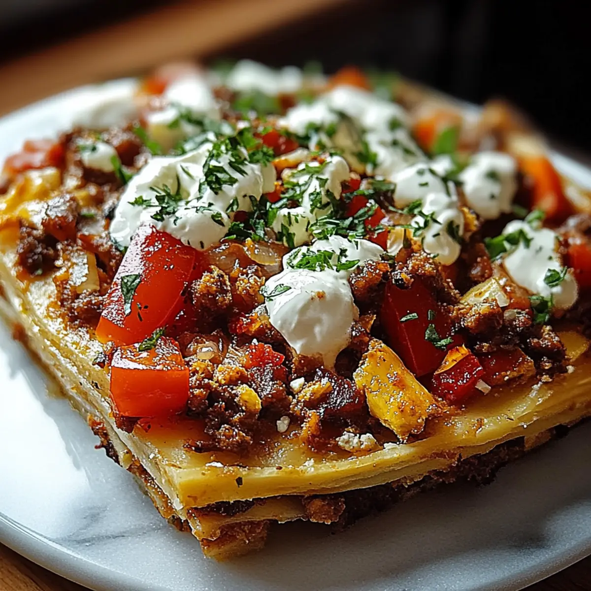 Gyrosauflauf mit Schafskaese