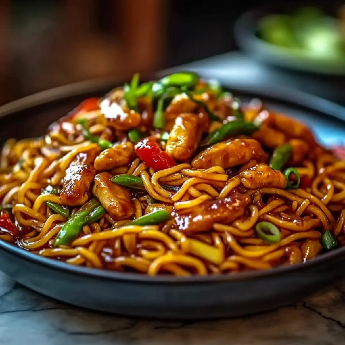 Hähnchen Teriyaki Nudeln – Endergebnis