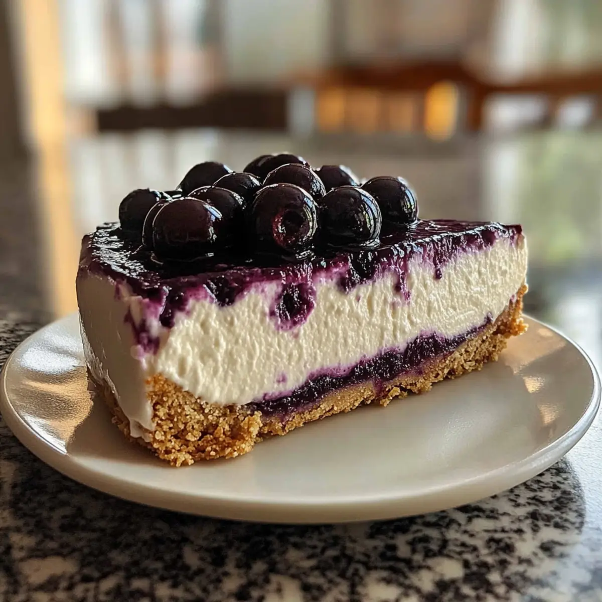 Himmlischer Heidelbeer-Cheesecake ohne Backen in 5 Min.