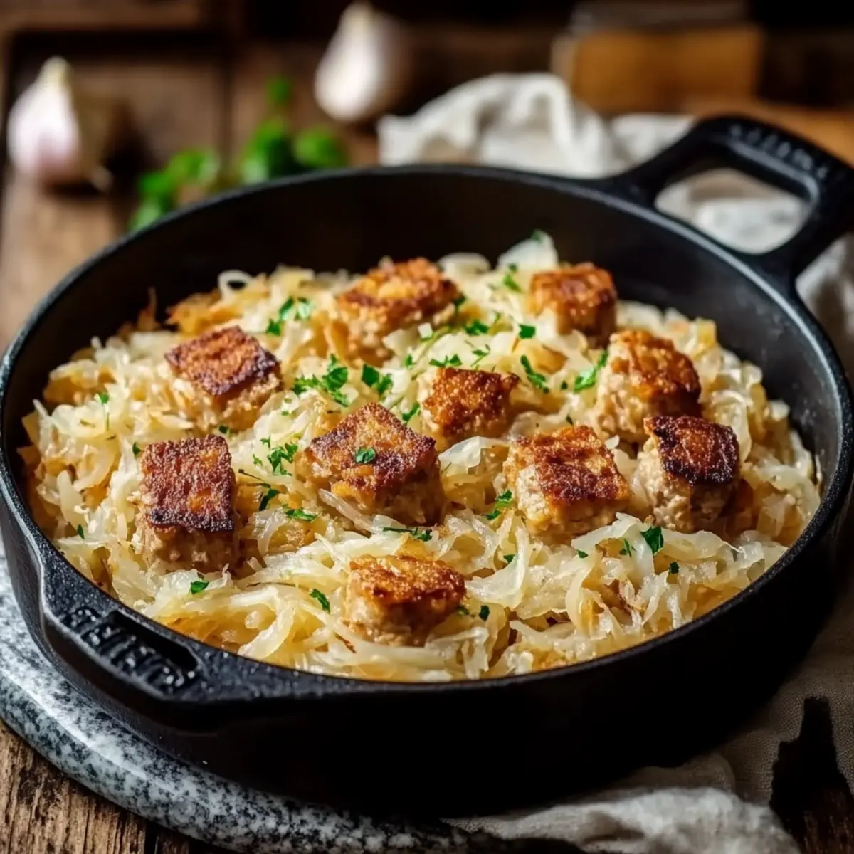 Kasslerpfanne mit Sauerkraut – Zubereitung