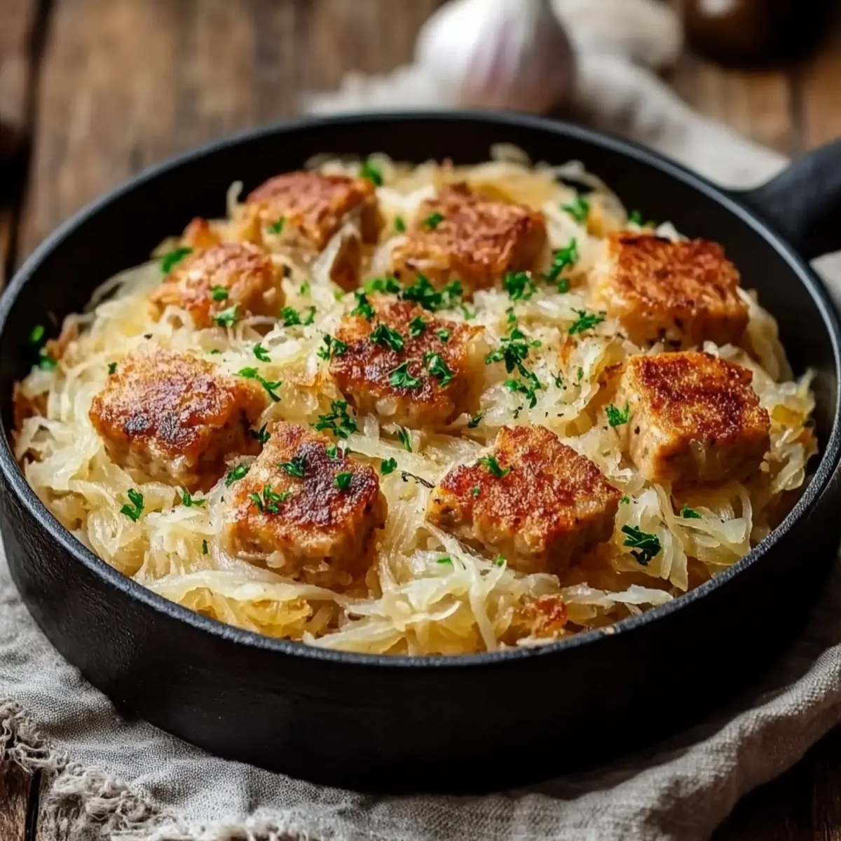 Kasslerpfanne mit Sauerkraut – einfach köstliches Pfannengericht