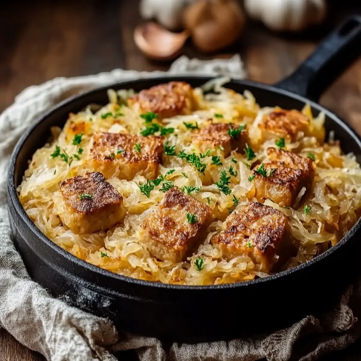 Kasslerpfanne mit Sauerkraut – einfach köstliches Pfannengericht