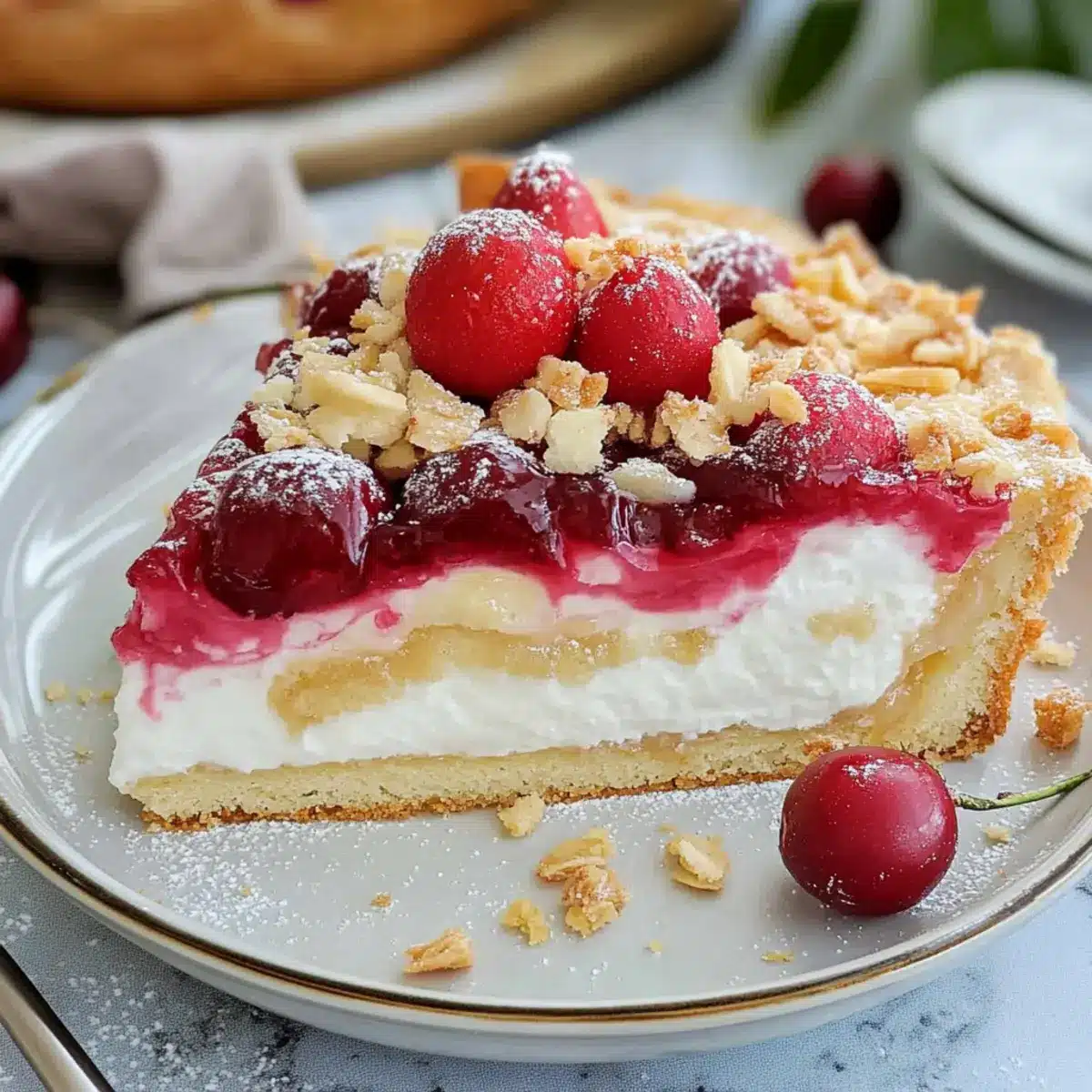 Kirsch-Joghurt-Käsekuchen mit Streuseln – Endergebnis