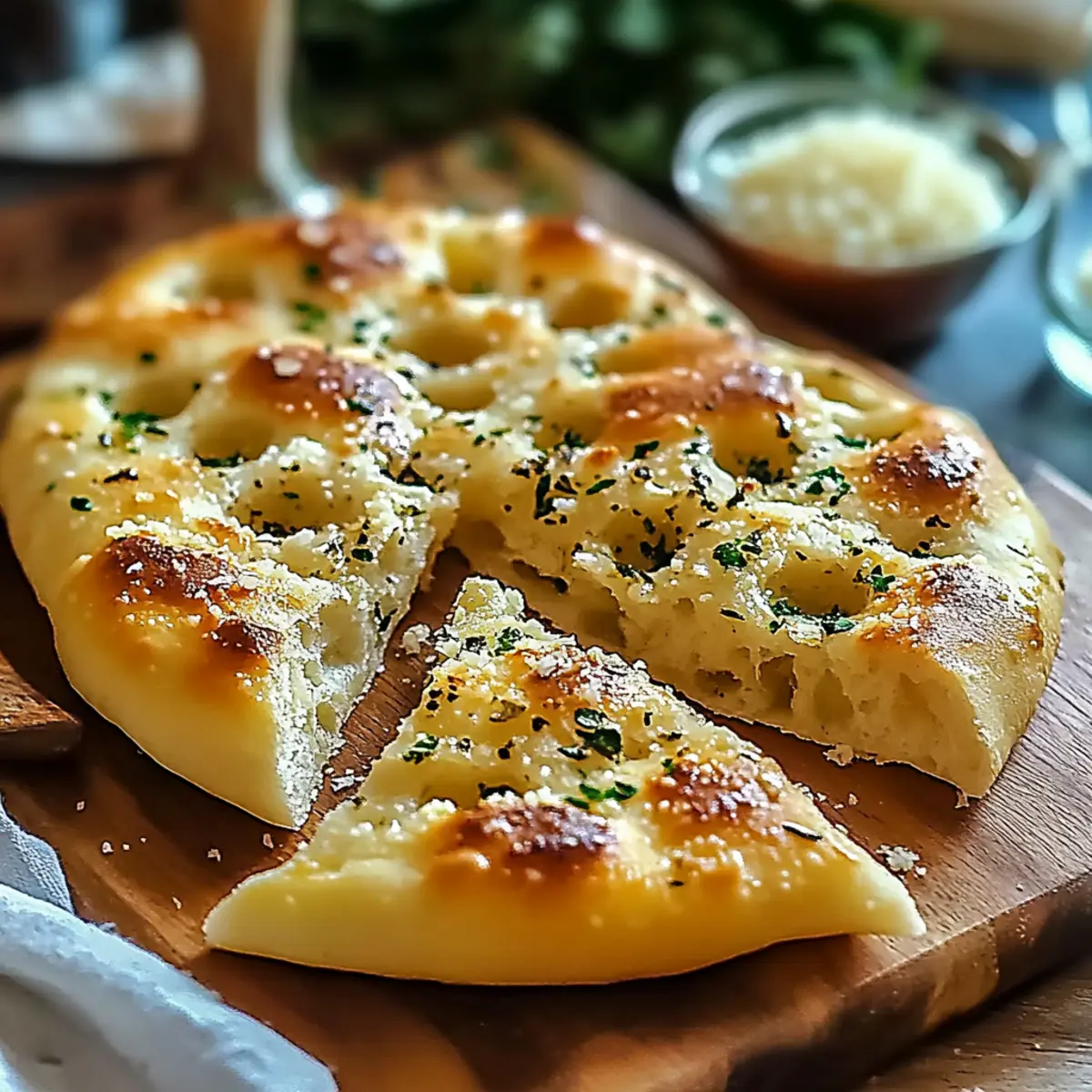 Knoblauch Parmesan Focaccia – Endergebnis