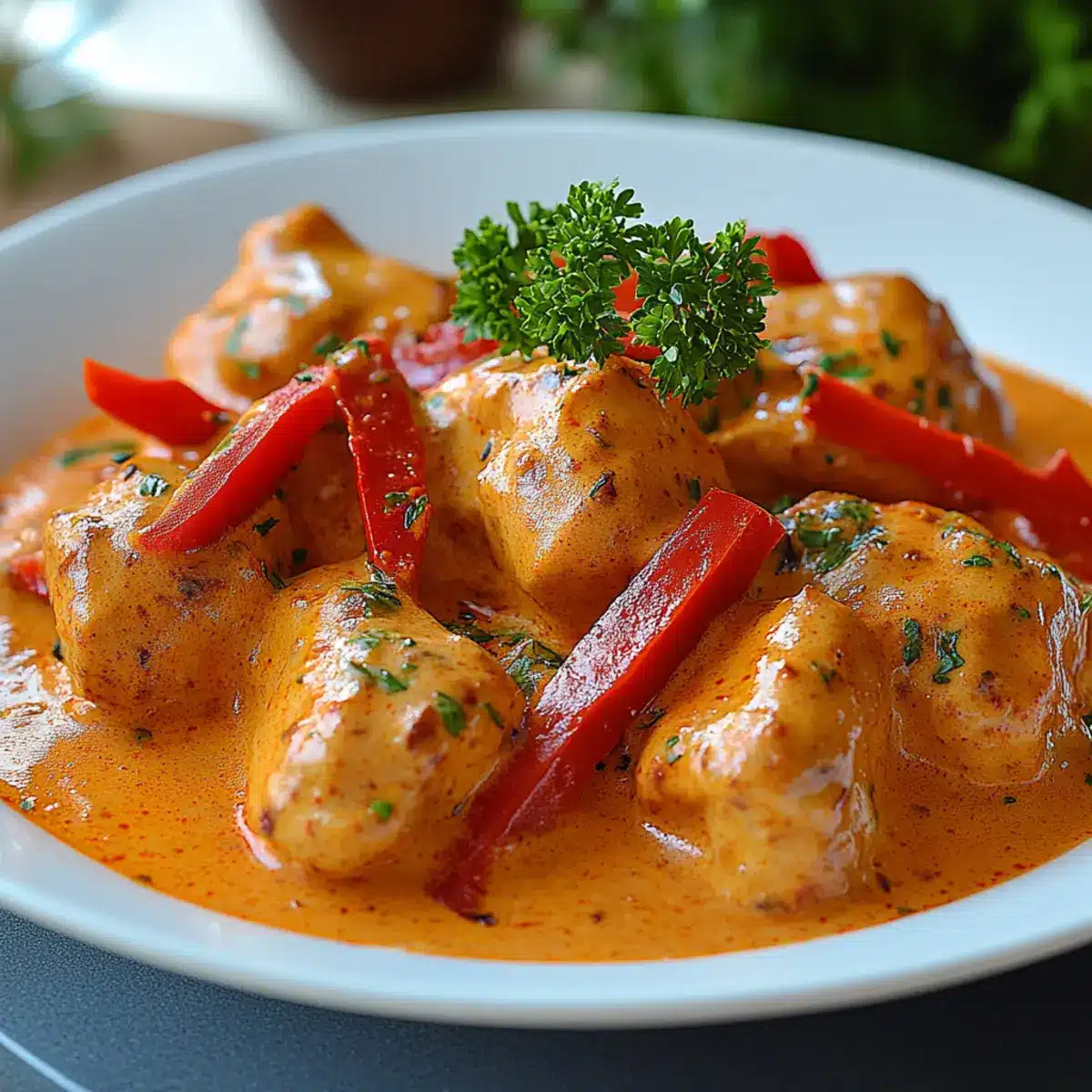 Paprika-Sahne-Hähnchen – Endergebnis