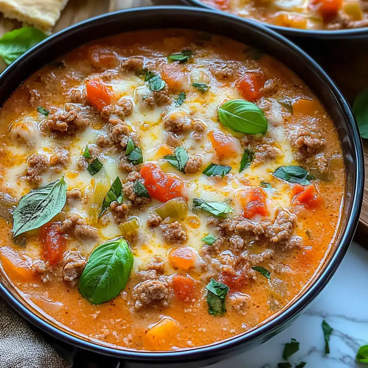 Pizzasuppe mit Hackfleisch – Endergebnis