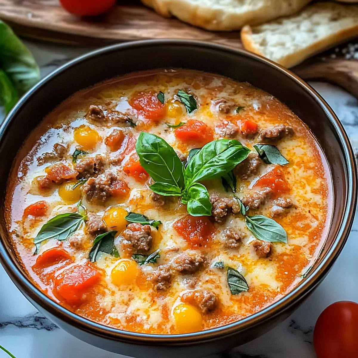 Pizzasuppe mit Hackfleisch – Endergebnis