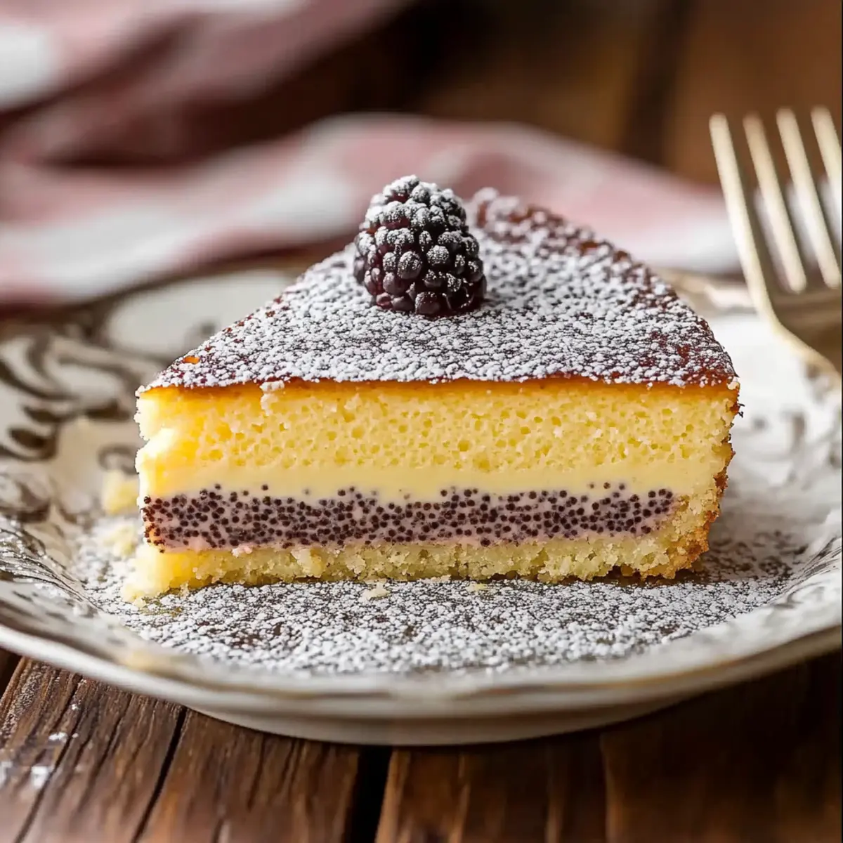 Mohnkuchen mit Pudding und Schmand – Zubereitung