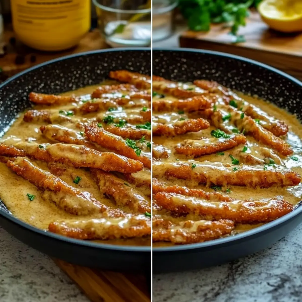 Schnitzelstreifen in Senfsahnesauce – Das liebt die ganze Familie