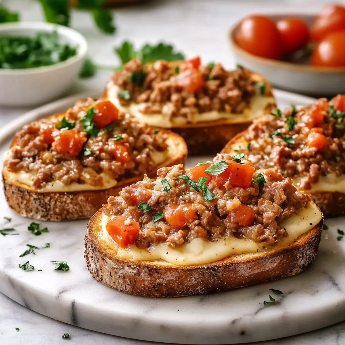 Superschnelle Hackfleisch Toasts – einfach & ofenfrisch