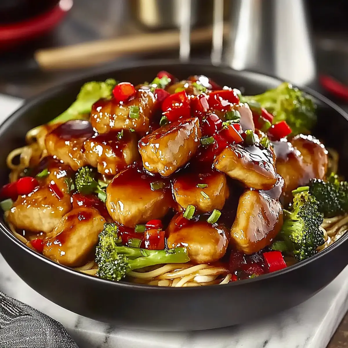 Teriyaki Hähnchen Pfanne – Endergebnis