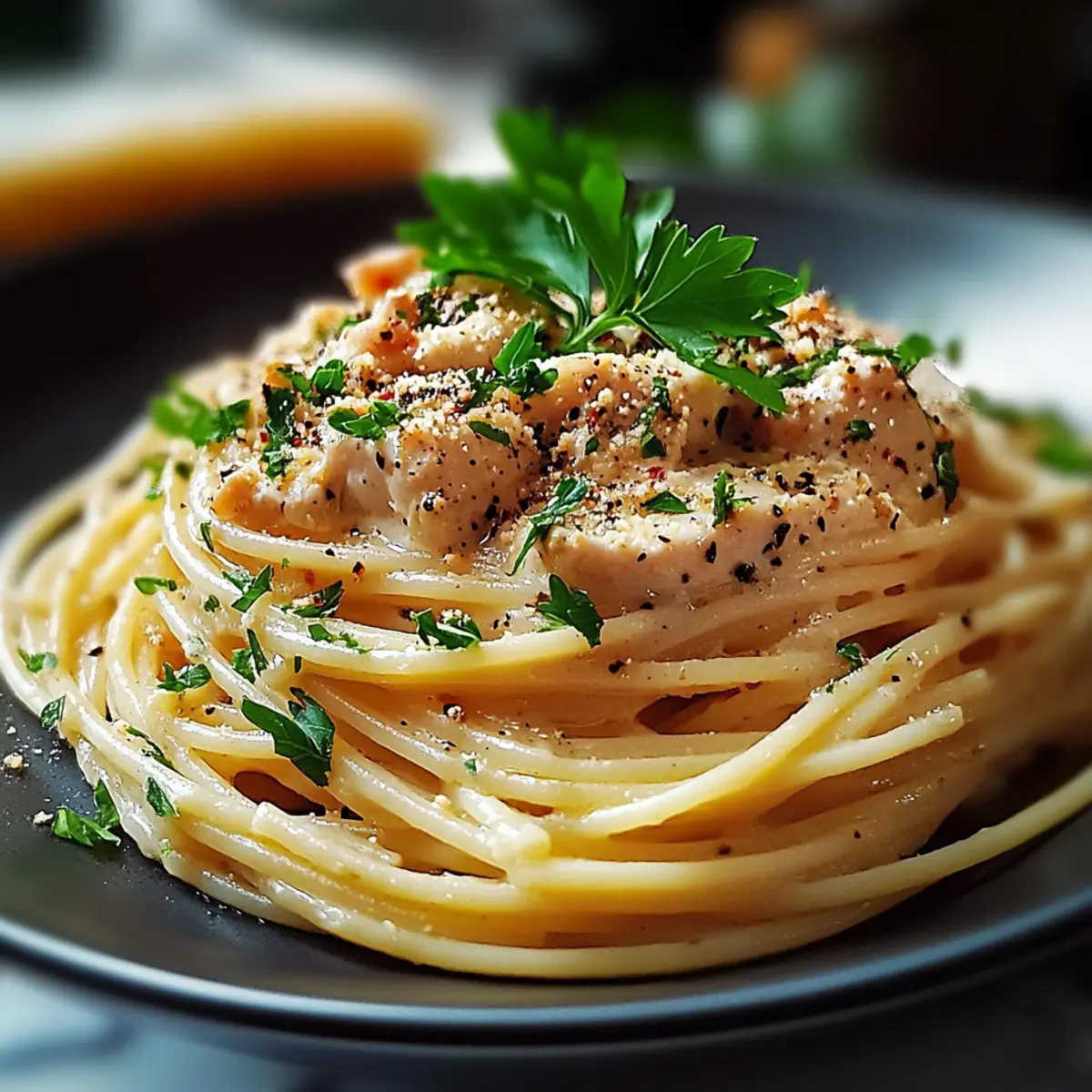 Thunfisch-Sahne-Sosse mit Spaghetti